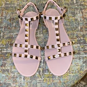 Valentino Rockstud flat rubber sandals